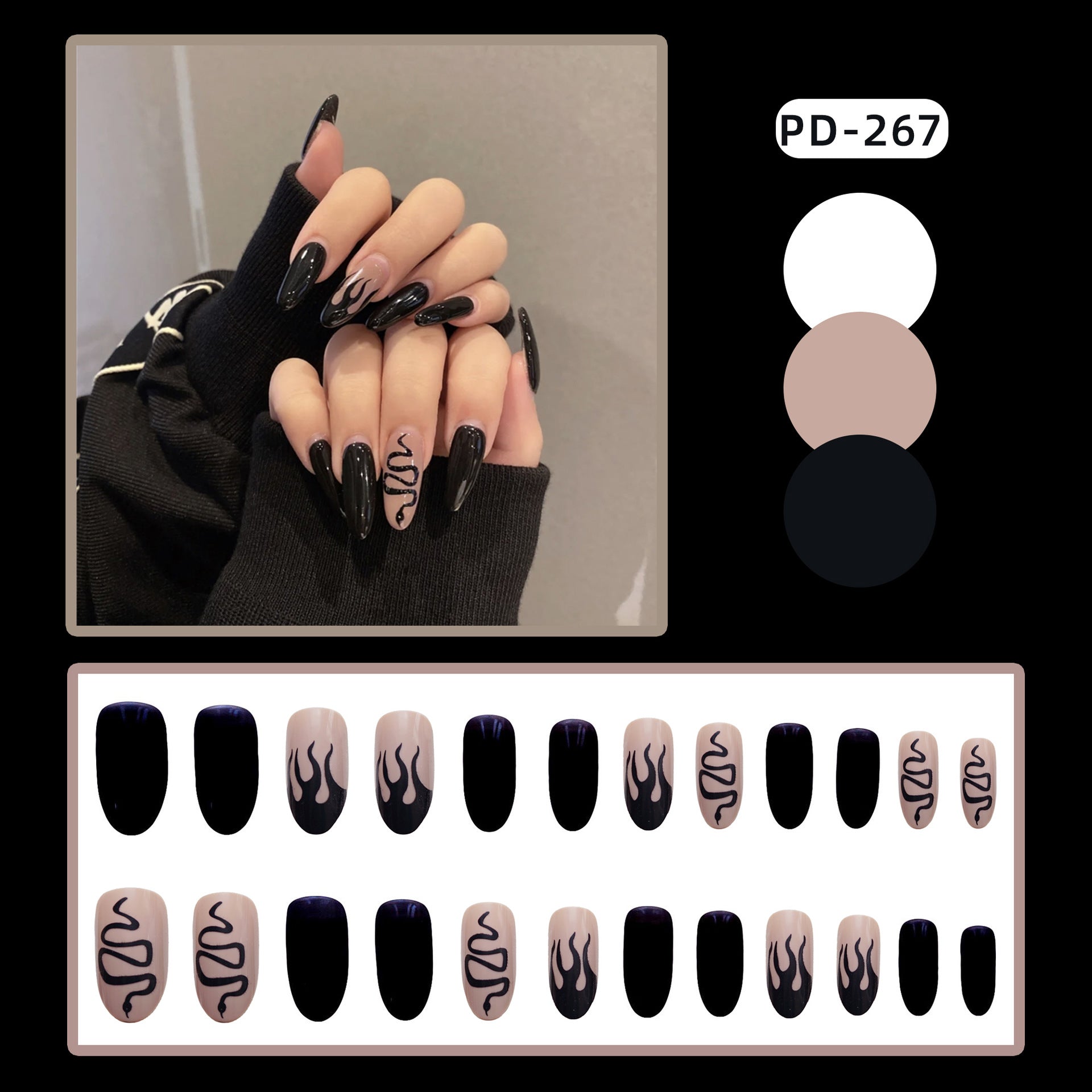 Wholesale Snake Element Diablo Plastic Nail Stickers